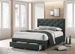 Sybella Bed in Dark Gray Finish by Furniture of America - FOA-CM7218DG-B