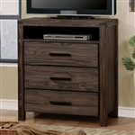 Rexburg 34 Inch TV Console in Wire-Brushed Rustic Brown Finish by Furniture of America - FOA-CM7382TV