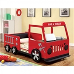 Rescuer Twin Bed in Red/Black Finish by Furniture of America - FOA-CM7767-B