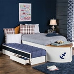 Voyager Twin Bed in White/Oak/Navy Finish by Furniture of America - FOA-CM7768-B