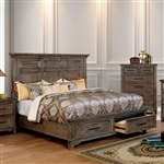 Oberon Bed in Rustic Oak Finish by Furniture of America - FOA-CM7845-B