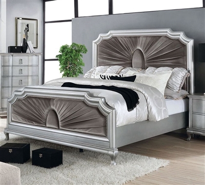 Aalok Bed in Silver/Warm Gray Finish by Furniture of America - FOA-CM7864-B
