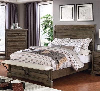 Gilbert Bed in Light Walnut Finish by Furniture of America - FOA-CM7894F-B