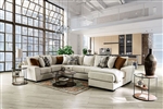 Rusborough Sectional Sofa in Beige/Rust/Navy Finish by Furniture of America - FOA-SM1121