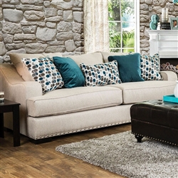Arklow 2 Piece Sofa Set in Beige by Furniture of America - FOA-SM1242