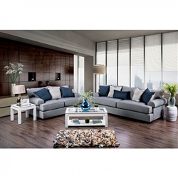 Gilda 2 Piece Sofa Set in Gray by Furniture of America - FOA-SM1271