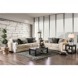 Durand 2 Piece Sofa Set in Ivory by Furniture of America - FOA-SM1274