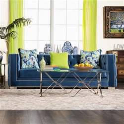 Salvatore Sofa in Lapis Blue by Furniture of America - FOA-SM2280-SF