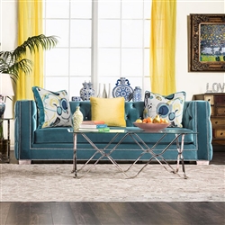 Salvatore Sofa in Turquoise by Furniture of America - FOA-SM2282-SF