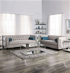 Silvan 2 Piece Sofa Set in Gray by Furniture of America - FOA-SM2283