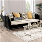 Maya Sofa in Black/Beige Finish by Furniture of America - FOA-SM2285-SF