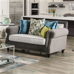 Mariella Love Seat in Gray/Beige/Teal/Olive Finish by Furniture of America - FOA-SM2286-LV