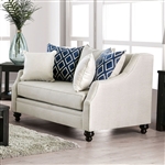 Nefyn Love Seat in Ivory by Furniture of America - FOA-SM2669-LV