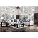 Giovanni 2 Piece Sofa Set in Ivory by Furniture of America - FOA-SM2672