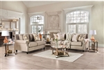 Briana 2 Piece Sofa Set in Beige/Gold Finish by Furniture of America - FOA-SM2676