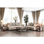 Jaylinn 2 Piece Sofa Set in Light Brown by Furniture of America - FOA-SM3074