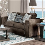 Pauline Love Seat in Brown by Furniture of America - FOA-SM3076-LV