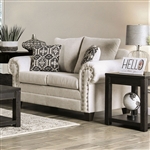 Julian Love Seat in Ivory/Espresso by Furniture of America - FOA-SM4018-LV