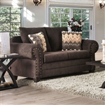 Julian Love Seat in Chocolate/Espresso by Furniture of America - FOA-SM4019-LV