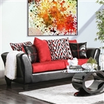 Braelyn Sofa in Black/Red by Furniture of America - FOA-SM4060-SF