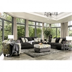 Xochitl 2 Piece Sofa Set in Dark Gray by Furniture of America - FOA-SM4130