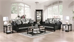 Kenna 2 Piece Sofa Set in Black Finish by Furniture of America - FOA-SM4438