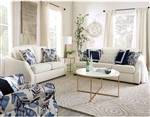 Megan 2 Piece Sofa Set in Ivory/Blue Finish by Furniture of America - FOA-SM5141