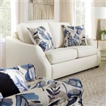 Megan Love Seat in Ivory/Blue Finish by Furniture of America - FOA-SM5141-LV