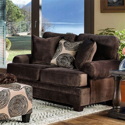 Bonaventura Love Seat in Brown by Furniture of America - FOA-SM5142BR-LV