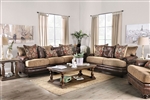 Fletcher 2 Piece Sofa Set in Brown/Tan by Furniture of America - FOA-SM5148