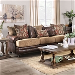 Fletcher Sofa in Brown/Tan by Furniture of America - FOA-SM5148-SF