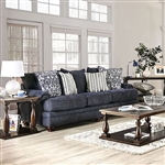 Hadleigh Sofa in Navy Finish by Furniture of America - FOA-SM5157-SF