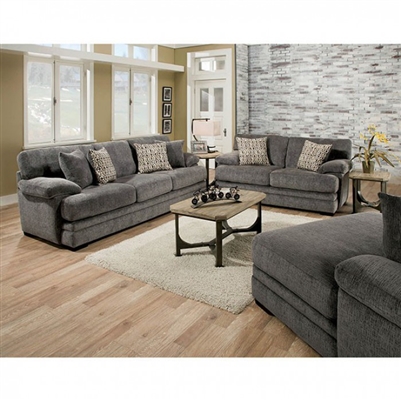 Abrianna 2 Piece Sofa Set in Gray by Furniture of America - FOA-SM5162GY