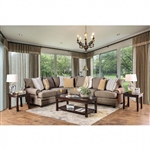 Augustina Sectional Sofa in Light Brown by Furniture of America - FOA-SM5165