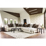 Giulianna Sectional in Cream/Brown by Furniture of America - FOA-SM5180