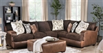 Gellhorn Sectional Sofa in Brown by Furniture of America - FOA-SM5202BR