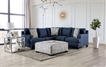 Bayswater Sectional Sofa in Navy Finish by Furniture of America - FOA-SM5410