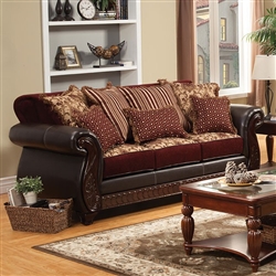 Franklin Sofa in Burgundy by Furniture of America - FOA-SM6107N-SF