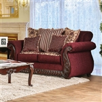 Tabitha Love Seat in Wine by Furniture of America - FOA-SM6110-LV