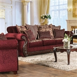 Tabitha Sofa in Wine by Furniture of America - FOA-SM6110-SF