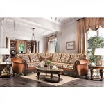 Cassandra Sectional in Brown by Furniture of America - FOA-SM6408
