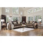 Benigno 2 Piece Sofa Set in Brown by Furniture of America - FOA-SM6414