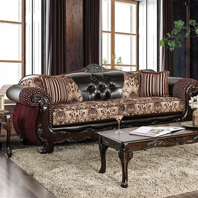 Quirino Sofa in Burgundy by Furniture of America - FOA-SM6415-SF