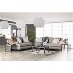 Erika 2 Piece Sofa Set in Gray by Furniture of America - FOA-SM6420