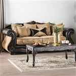 Aislynn Sofa in Gold/Espresso by Furniture of America - FOA-SM6423-SF