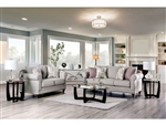 Kacey 2 Piece Sofa Set in Light Gray/Powder Blue Finish by Furniture of America - FOA-SM6435