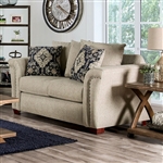 Belsize Love Seat in Beige/Navy Finish by Furniture of America - FOA-SM6438-LV