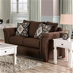 Belsize Love Seat in Chocolate/Tan Finish by Furniture of America - FOA-SM6439-LV