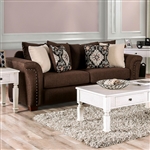 Belsize Sofa in Chocolate/Tan Finish by Furniture of America - FOA-SM6439-SF