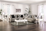 Belsize 2 Piece Sofa Set in Light Taupe/Black Finish by Furniture of America - FOA-SM6440